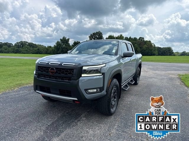 2025 Nissan Frontier PRO-4X in Gray — front three-quarter view