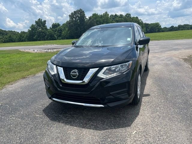 2019 Nissan Rogue S in Black — front three-quarter view
