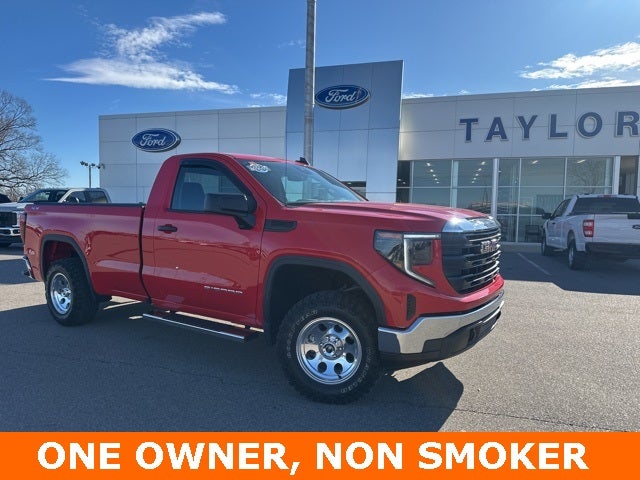 2025 GMC Sierra 1500 Pro in Volcanic Red Tintcoat — front three-quarter view